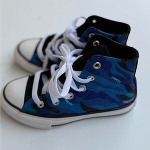 NWOT Toddler Converse High Top Blue Camo Chuck Taylor All Star Shoes, Unisex, 11